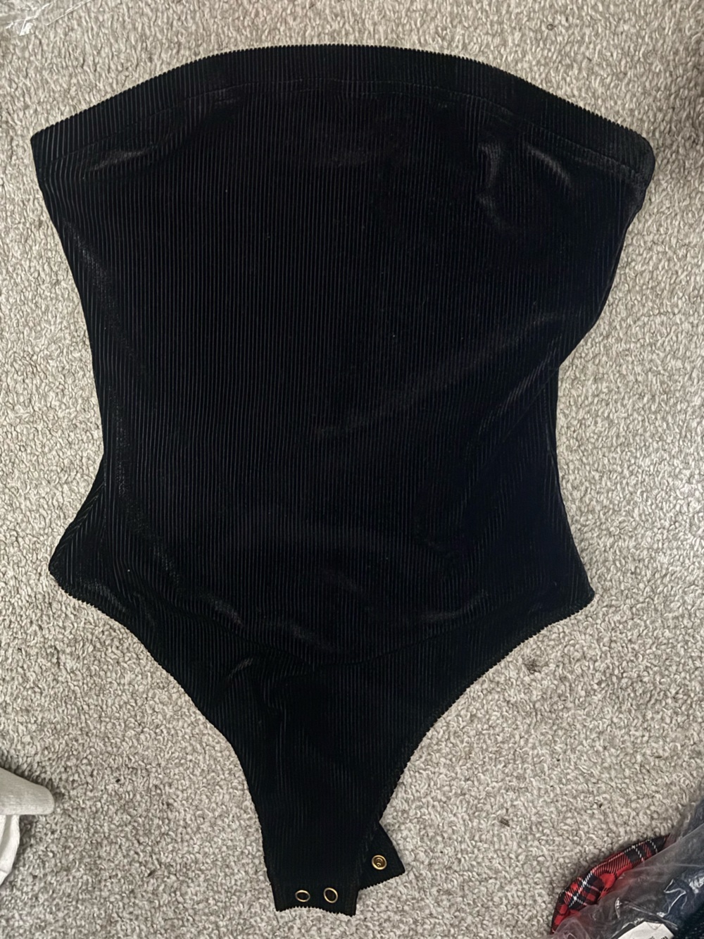 Black Ribbed Velvet Tank Top
